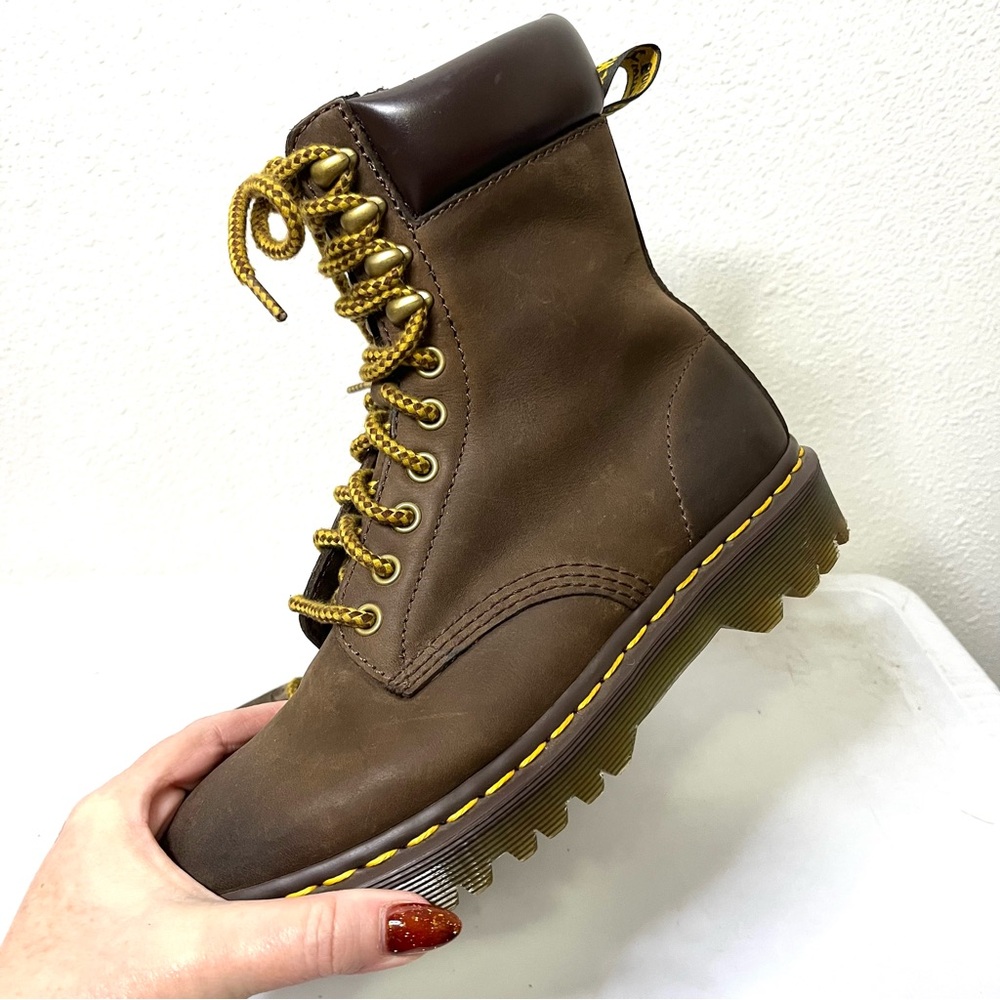 Dr. Martens Wyoming Padten oiled leather Brown Boots lace up sz 6 airwair - Picture 2 of 10